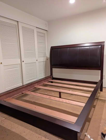 Photo of free Faux leather headboard/frame (beaverton) #2