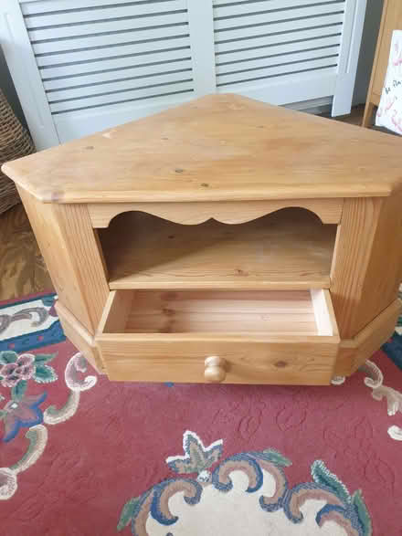 Photo of free Pine Corner TV Stand with Drawer (Clint Green NR20) #2