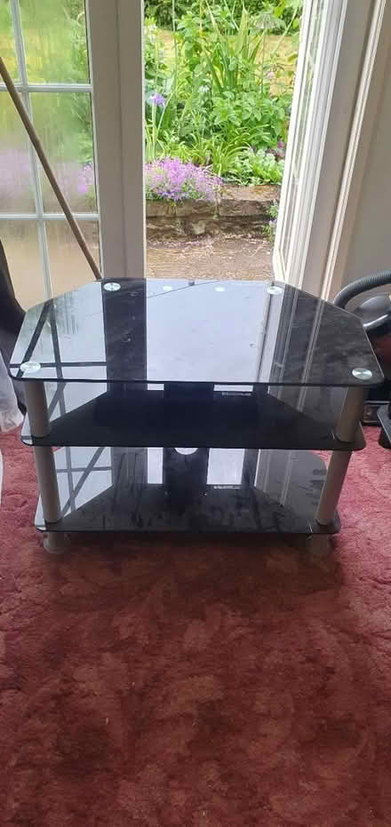 Photo of free Black glass tv stand (Staplehurst TN12) #1