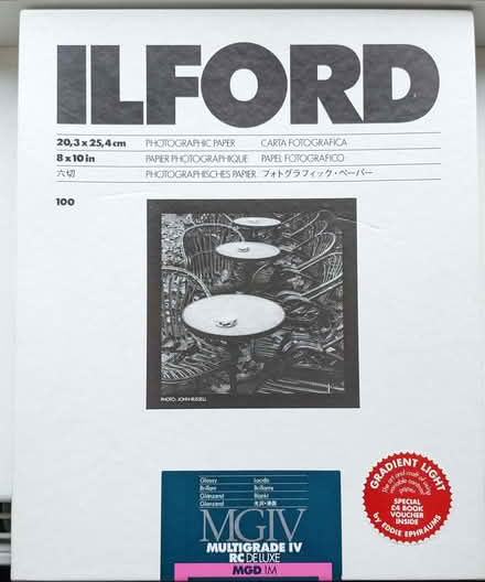 Photo of free Unopened box of 100 sheets of 8"x10" Ilford B&W photopaper (Little Chalfont HP6) #1