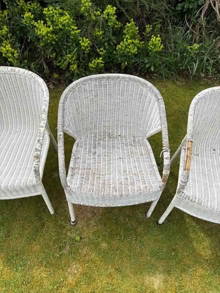 Photo of free 4 Rattan garden chairs. Is a refurb project (Warden Hill GL51) #3