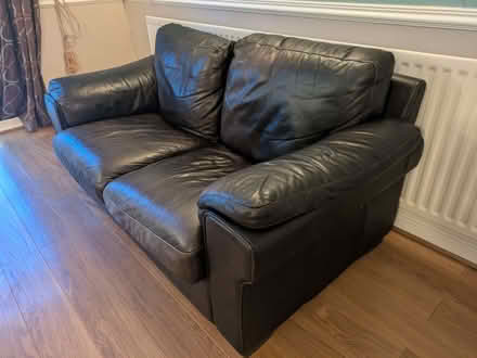 Photo of free Two-Seater Leather Sofa - Dark Brown (Sharmans Cross B91) #1