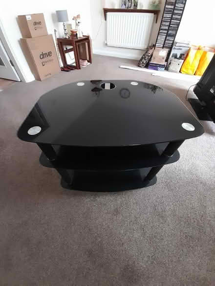 Photo of free Black Glass TV Stand (Shirley CR0) #2