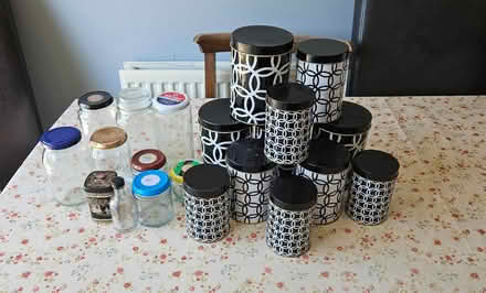 Photo of free Glass jars and storage tins (Chaddesden Wood DE21) #1