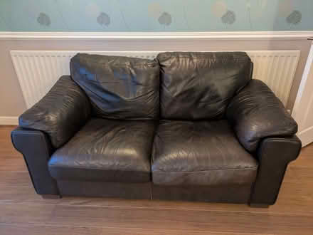 Photo of free Two-Seater Leather Sofa - Dark Brown (Sharmans Cross B91) #2