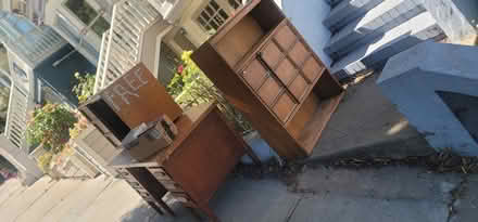 Photo of free Vintage Oak Desk, Shelves, DVDs VHS (412 27th st. @ Sanchez SF CA) #2