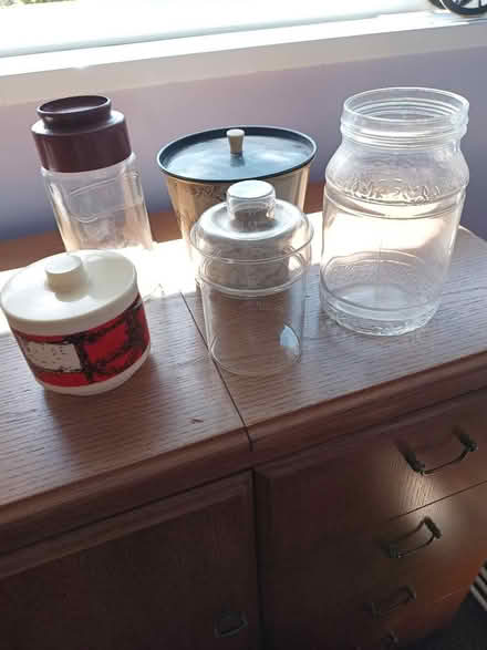 Photo of free Storage jars and tin (Cookridge, LS16) #1