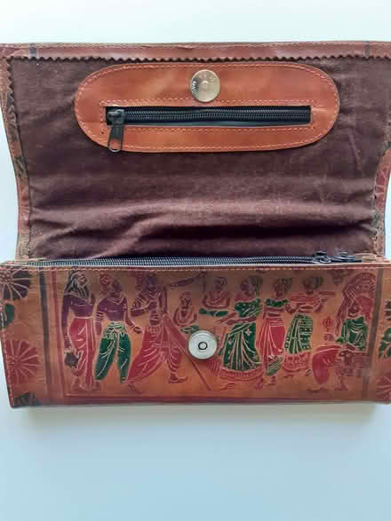 Photo of free Decorated brown leather clutch (Wandsworth Common SW12) #3