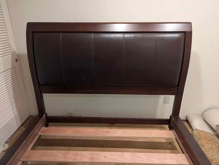 Photo of free Faux leather headboard/frame (beaverton) #1