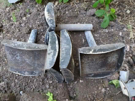 Photo of free 6x6 post shoes x 5, steel I think (Bradley ST18) #1