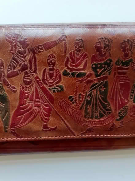 Photo of free Decorated brown leather clutch (Wandsworth Common SW12) #2