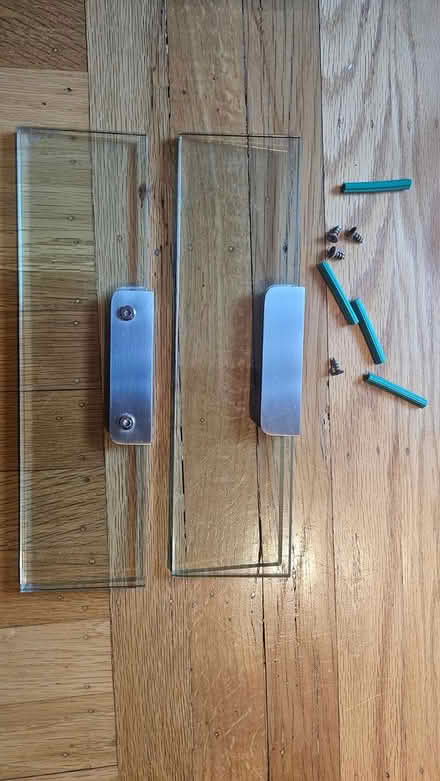 Photo of free 2 small glass shelves with brackets (Mountain View, Cuesta Park) #1