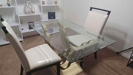 Photo of free Glass Table 2 chairs (Douglasville) #2