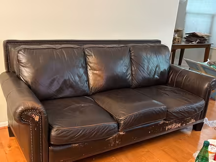 Photo of free Brown used leather couch (Mason OH 45040) #1