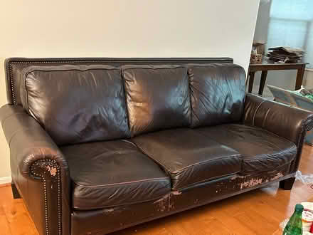Photo of free Brown used leather couch (Mason OH 45040) #1
