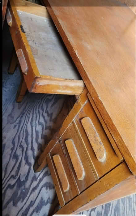 Photo of free Vintage oak DESK and swivel CHAIR (Francisco Blvd/Burger King) #2