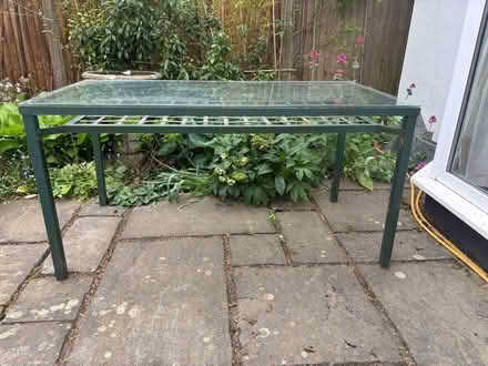 Photo of free Glass topped metal table - inside or outside (Oxhey Hall WD19) #2