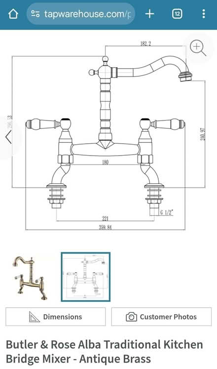 Photo of free Brass kitchen tap (Haldens AL7) #3
