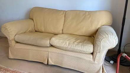 Photo of free 2 sand/gold 2-seater sofas (Groombridge TN3) #2