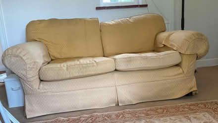 Photo of free 2 sand/gold 2-seater sofas (Groombridge TN3) #1