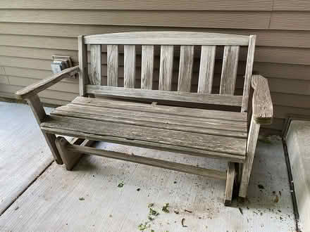 Photo of free Wood Glider Bench (North Maplewood) #1