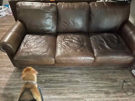 Photo of free Overstuffed leather couch and chair (Anderson Township) #1