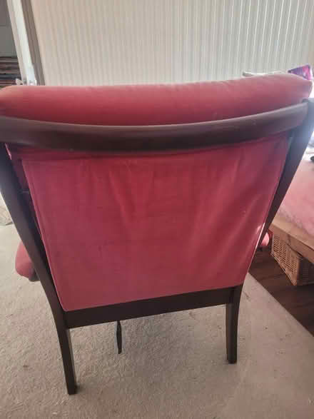 Photo of free Arm chair, Royal pink and wood (Morden) #4
