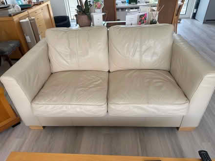 Photo of free White leather two seat Sofa (Marlow) #1