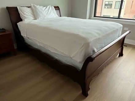 Photo of free Queen sleigh bed and mattress (Downtown Mt Prospect) #1