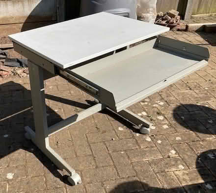 Photo of free Metal computer desk on castors (Stoke Bishop BS9) #1