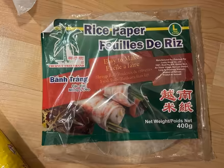 Photo of free 4 sheets left rice paper (L5L 5P5) #1