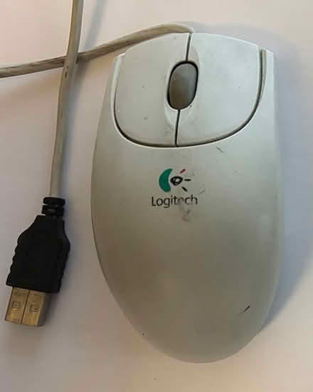 Photo of free Logitech Wired USB Mouse white (UWS 97St & West End Ave) #1