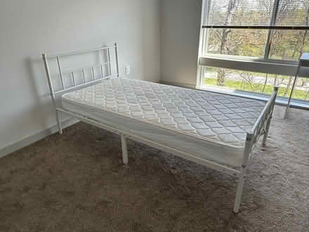 Photo of free Mattress + bed frame (twin) (Near Shady Grove Metro Station) #1