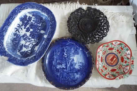 Photo of free 4 x antique plates - damaged - perhaps for garden decor (Bingham NG13) #1