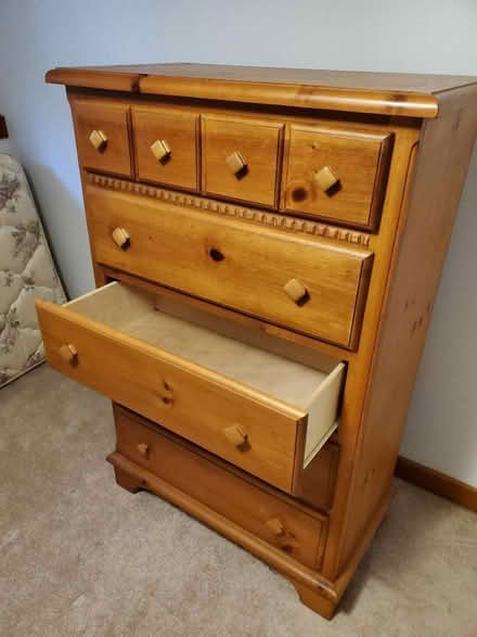 Photo of free Five-drawer dresser, real wood (Ravenna) #1