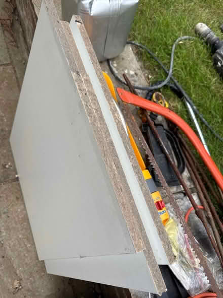Photo of free 4 white chipboard shelves (Bromham MK43) #1
