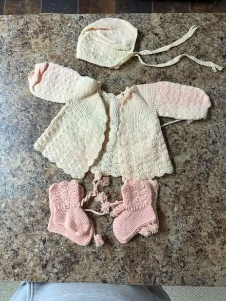 Photo of free Hand knit newborn sweater set (Avon lake oh) #4
