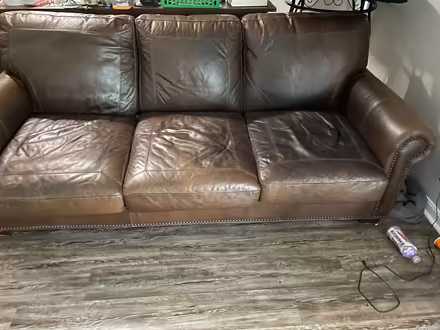 Photo of free Overstuffed leather couch and chair (Anderson Township) #2