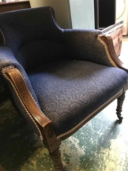 Photo of free Dark blue low armchair (Marlborough SN8) #1