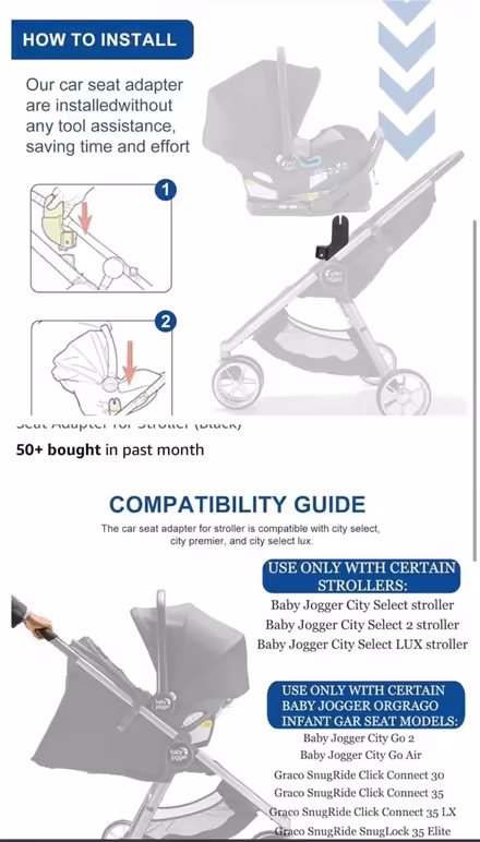 Photo of free New car seat adopter for stroller (near kings academy) #2