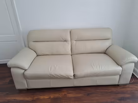 Photo of free Two cream leather sofas (Little Bookham KT23) #2