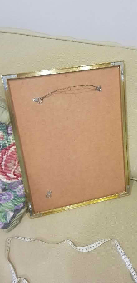 Photo of free Framed mirror, 36x46cm, metal gold coloured frame. (Sharpstone) #2