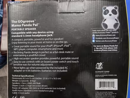 Photo of free New Portable Panda Speaker (Arlington MA) #3