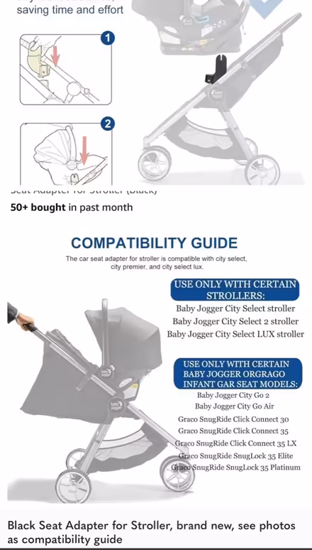 Photo of free New car seat adopter for stroller (near kings academy) #3