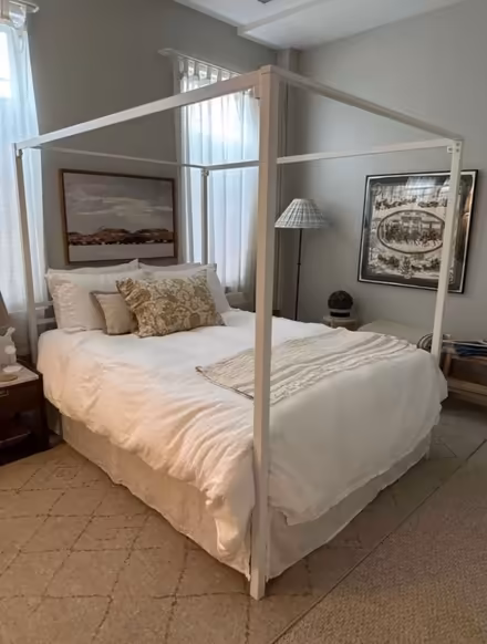 Photo of free Canopy platform bed frame, Queen (Bedford, MA) #1