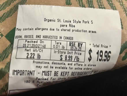 Photo of free 2.22 lb of organic pork spareribs (Valencia Avenue, Sunnyvale) #2