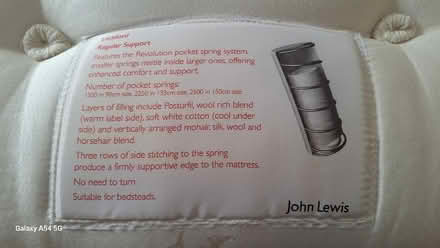 Photo of free john lewis 2250 spring pocket sprung double mattress (Lowdham NG14) #2