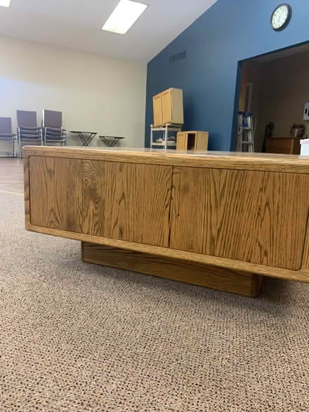 Photo of free Low 3’x3’ all wood coffee table (South Lyon Centennial Farm) #2