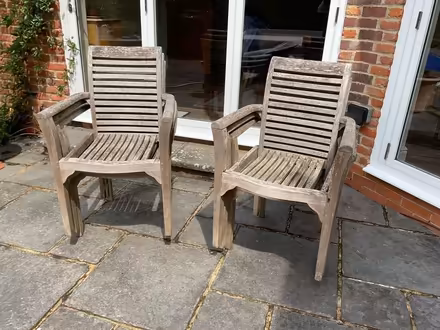 Photo of free Solid Teak Garden Chairs (Winkfield Row SL5) #2