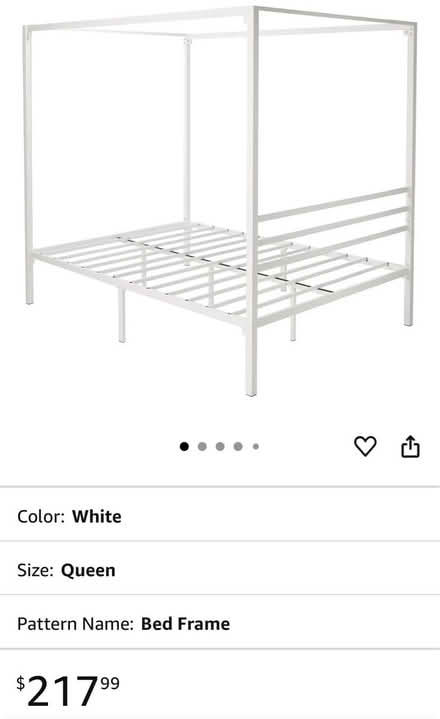 Photo of free Canopy platform bed frame, Queen (Bedford, MA) #4